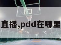 pdd在哪里直播,pdd在哪里直播房间号